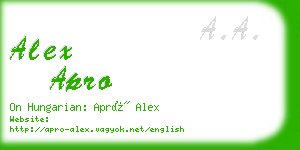 alex apro business card